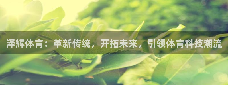 77体育：泽辉体育：革新传统，开拓未来，引领体育科技潮流